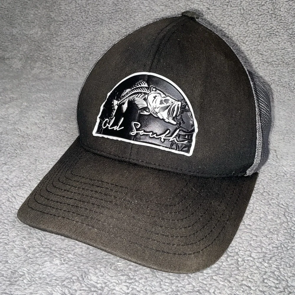 Old South Snapback Mesh Back Trucker Fishing Hat Black One Size Pacific Headwear